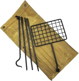 Lord & Field Bushcraft Grill Set w/ Waxed Canvas Carrying Case