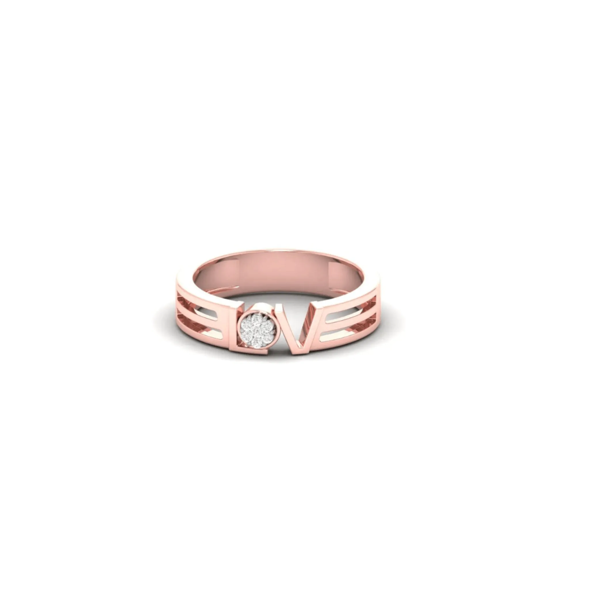 Love Script Rose Gold Silver Adjustable Eternal Band For Couple