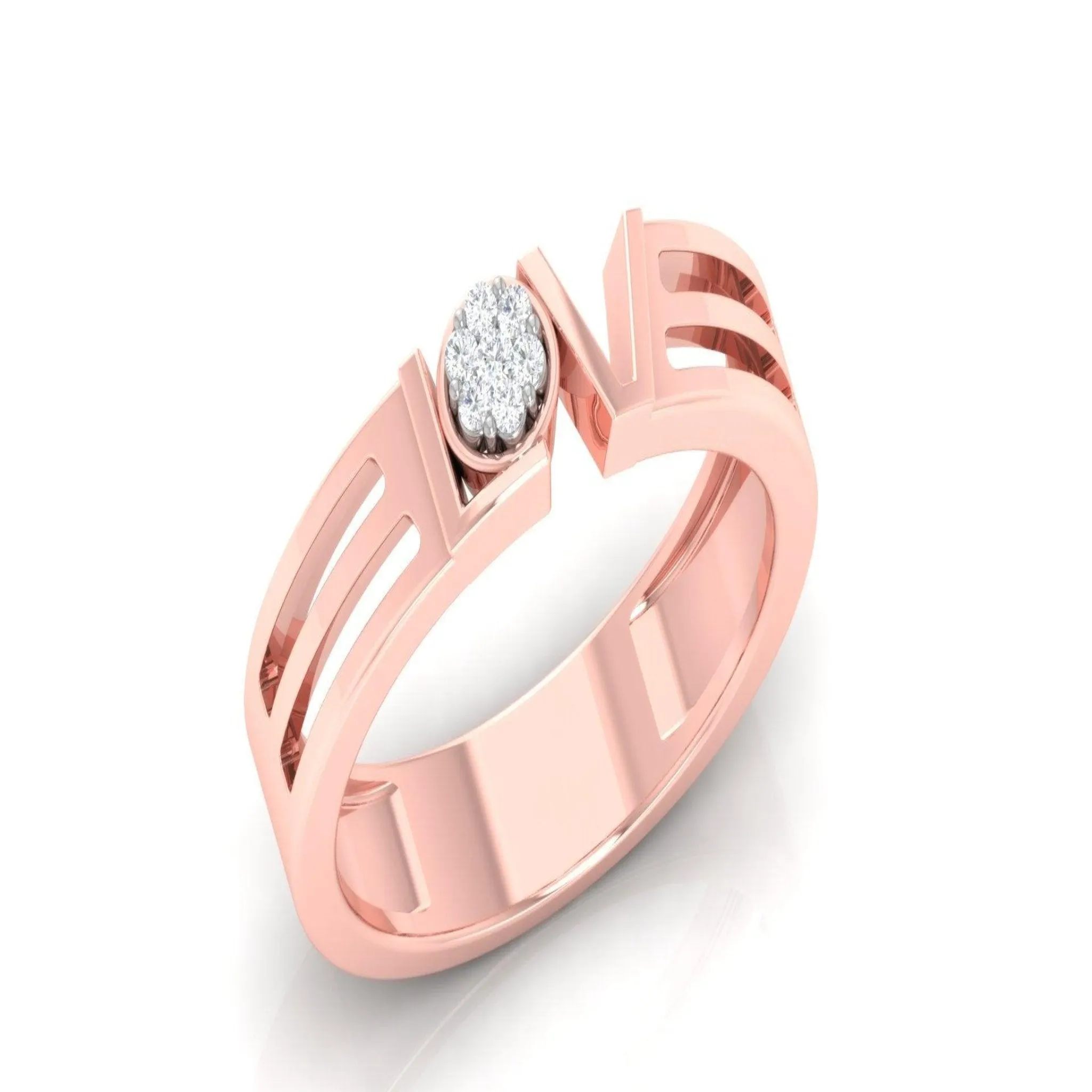 Love Script Rose Gold Silver Adjustable Eternal Band For Couple
