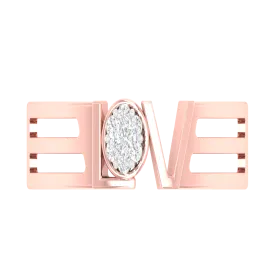 Love Script Rose Gold Silver Adjustable Eternal Band For Couple