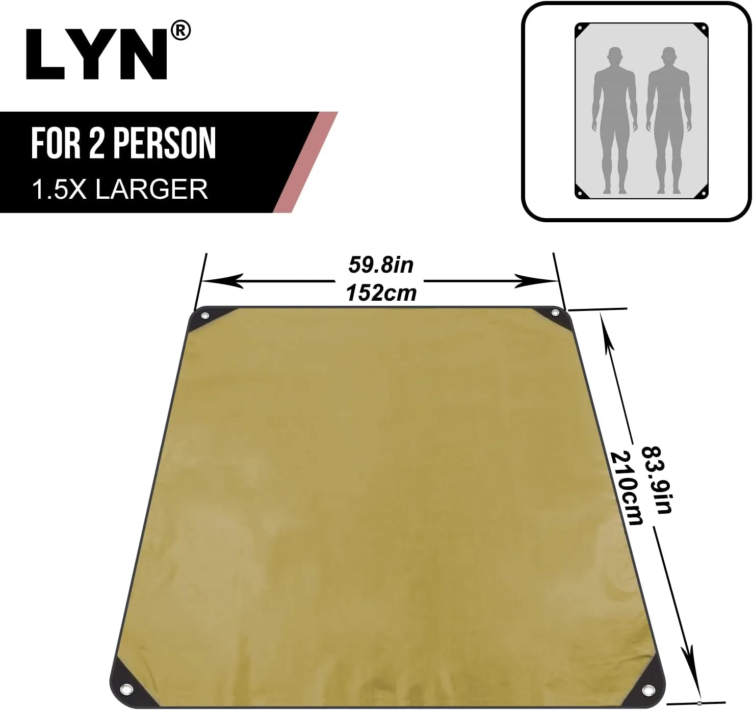 LYN Heavy Duty Emergency Blanket Survival Gear Waterproof Insulated Blanket Emergency Tarp for Camping, Hiking, Bushcraft
