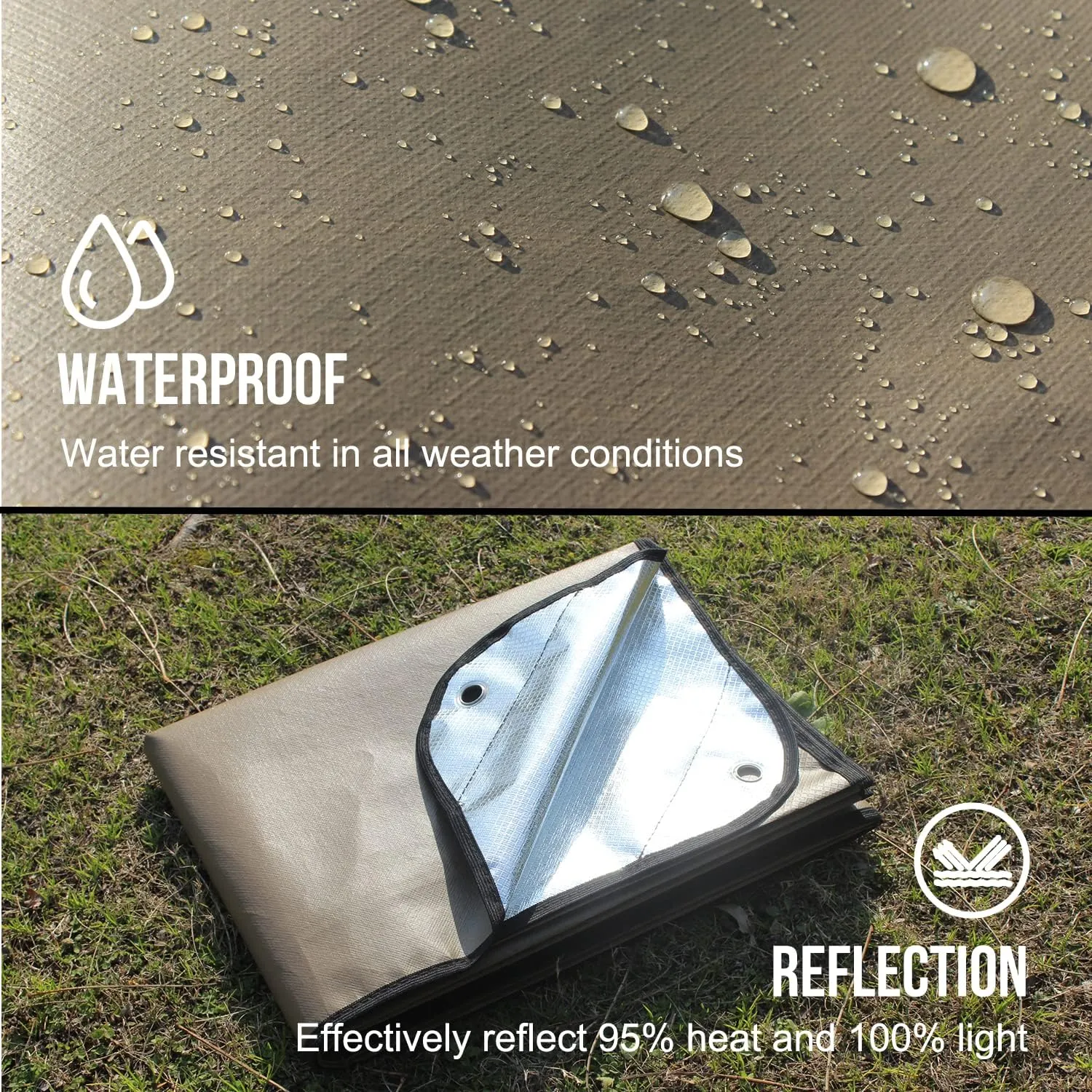 LYN Heavy Duty Emergency Blanket Survival Gear Waterproof Insulated Blanket Emergency Tarp for Camping, Hiking, Bushcraft