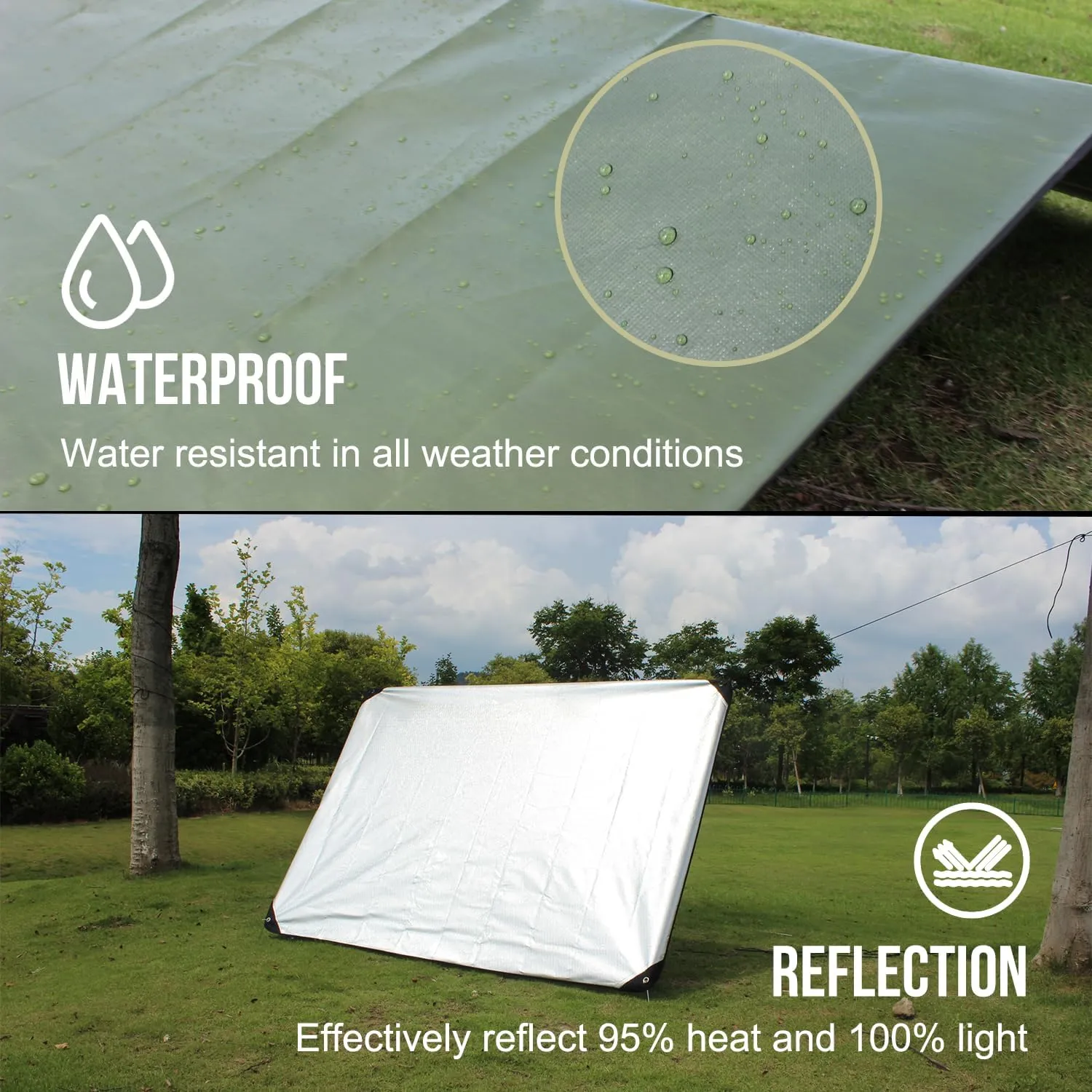 LYN Heavy Duty Emergency Blanket Survival Gear Waterproof Insulated Blanket Emergency Tarp for Camping, Hiking, Bushcraft