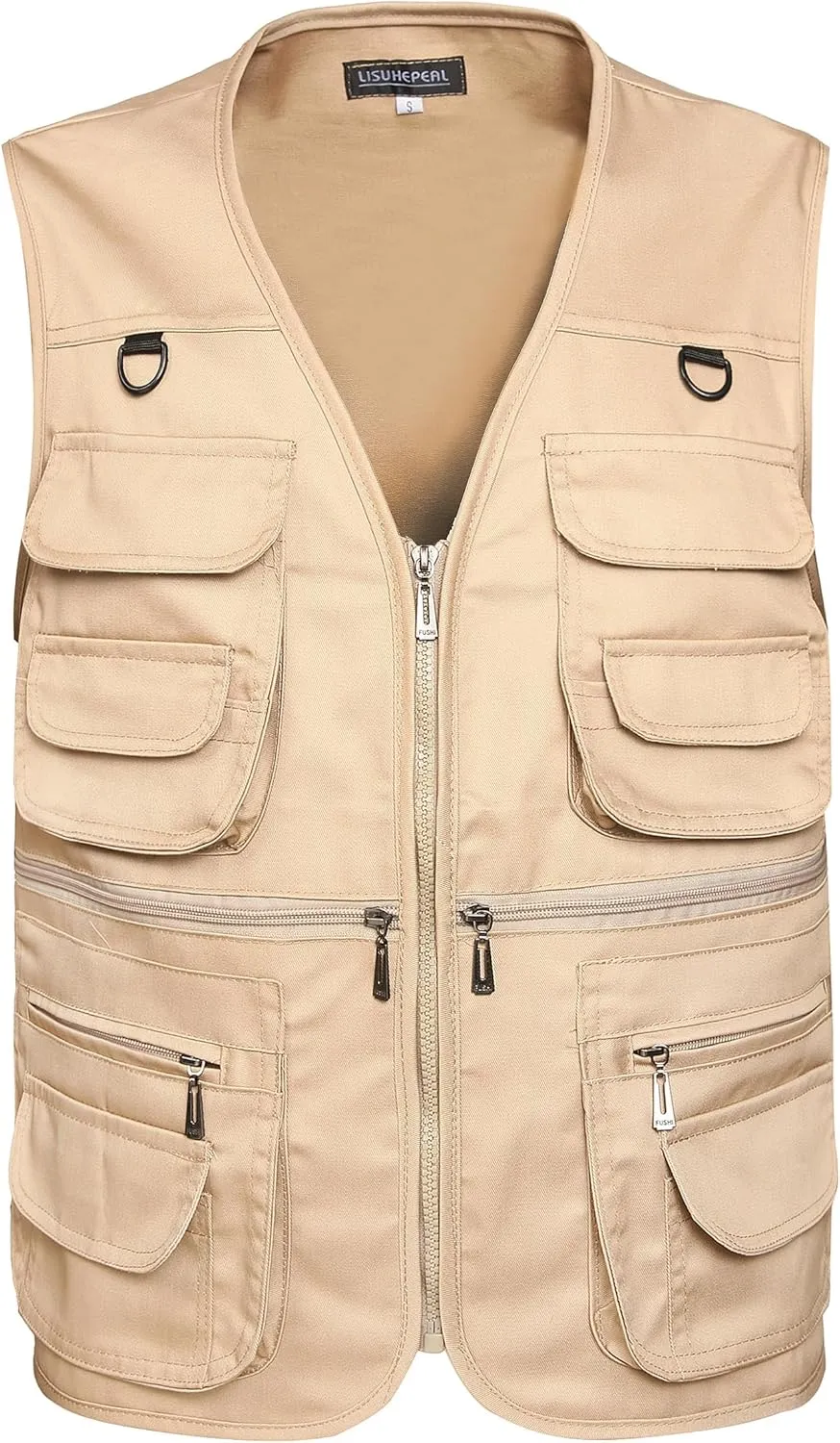 Mens Fishing Vest Summer Outdoor Work Safari Travel Photo Vest with Multi Pockets