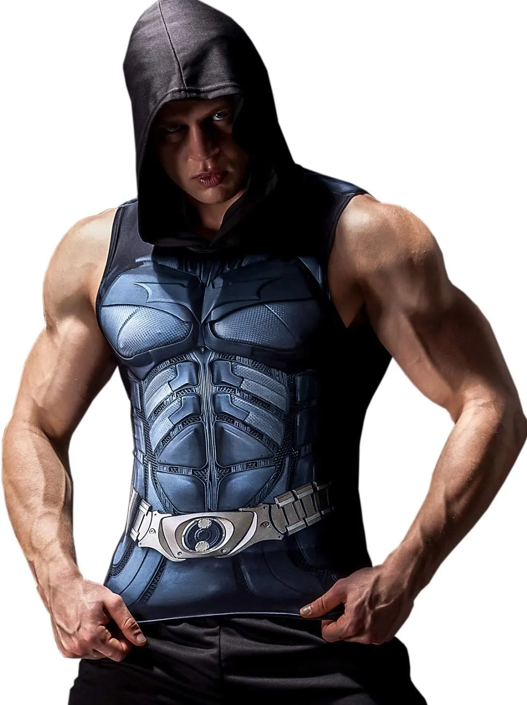 Mens Sleeveless Hoodie Gym Tank Tops Bodybuilding Sleeveless Workout Hoodie Muscle Cut Off Sweatshirt for Men