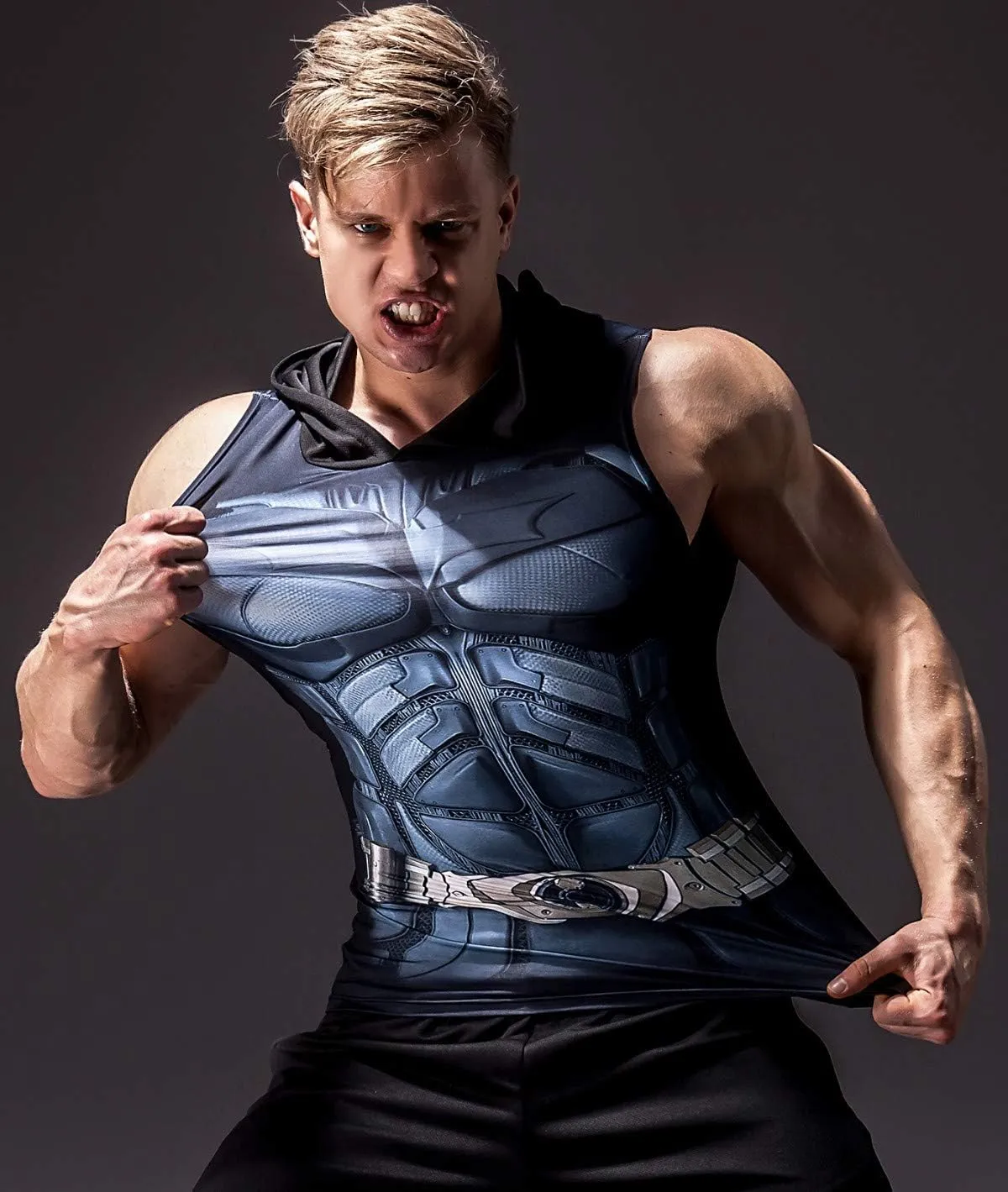 Mens Sleeveless Hoodie Gym Tank Tops Bodybuilding Sleeveless Workout Hoodie Muscle Cut Off Sweatshirt for Men