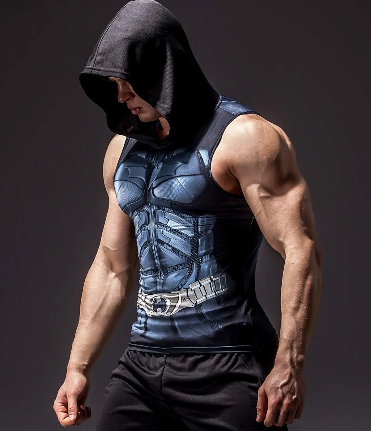 Mens Sleeveless Hoodie Gym Tank Tops Bodybuilding Sleeveless Workout Hoodie Muscle Cut Off Sweatshirt for Men