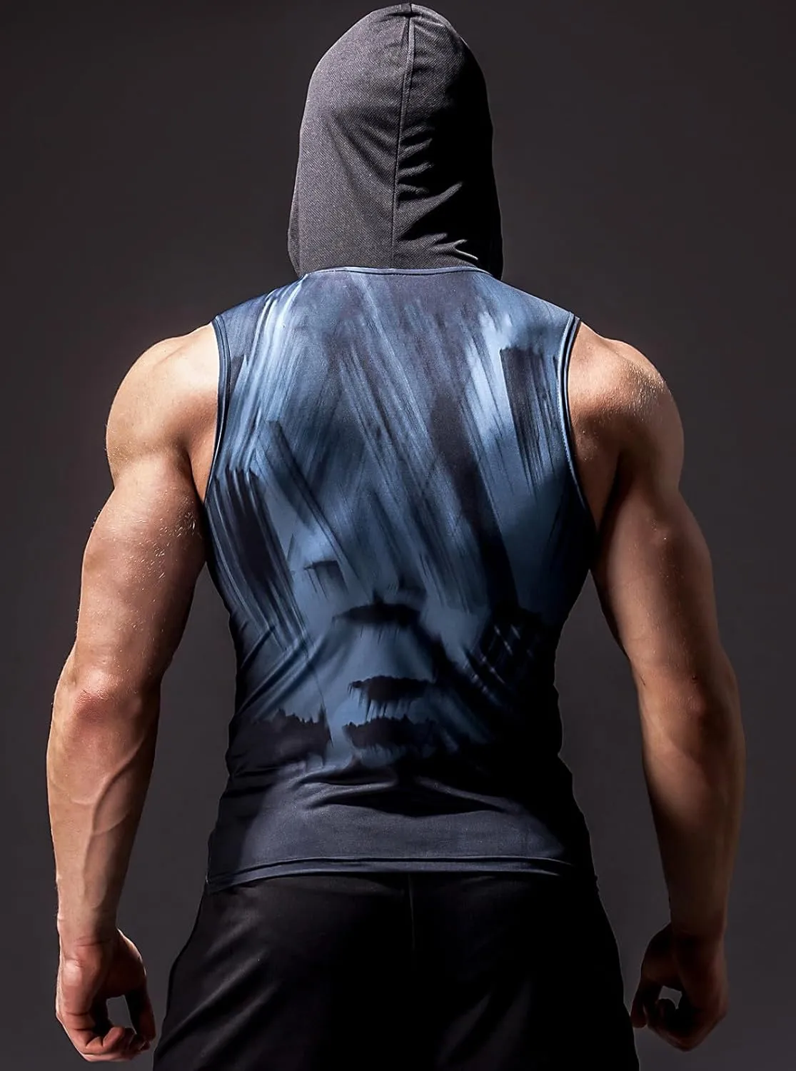 Mens Sleeveless Hoodie Gym Tank Tops Bodybuilding Sleeveless Workout Hoodie Muscle Cut Off Sweatshirt for Men