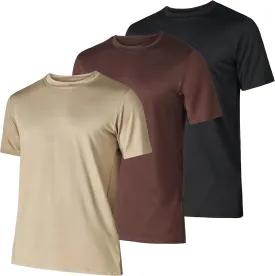 Mens Workout Short Sleeve Athletic Gym T-Shirts 3 Pack Mens Dry Fit Running Shirt Moisture Wicking Active Crew Tees for Men