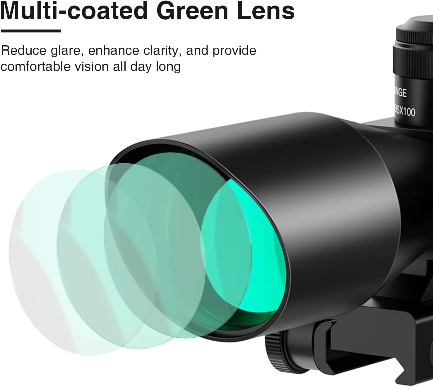 MidTen 2.5-10x40 Red Green Illuminated Mil-dot Scope with Red/Green Laser Combo - Green Lens Color & Mounts