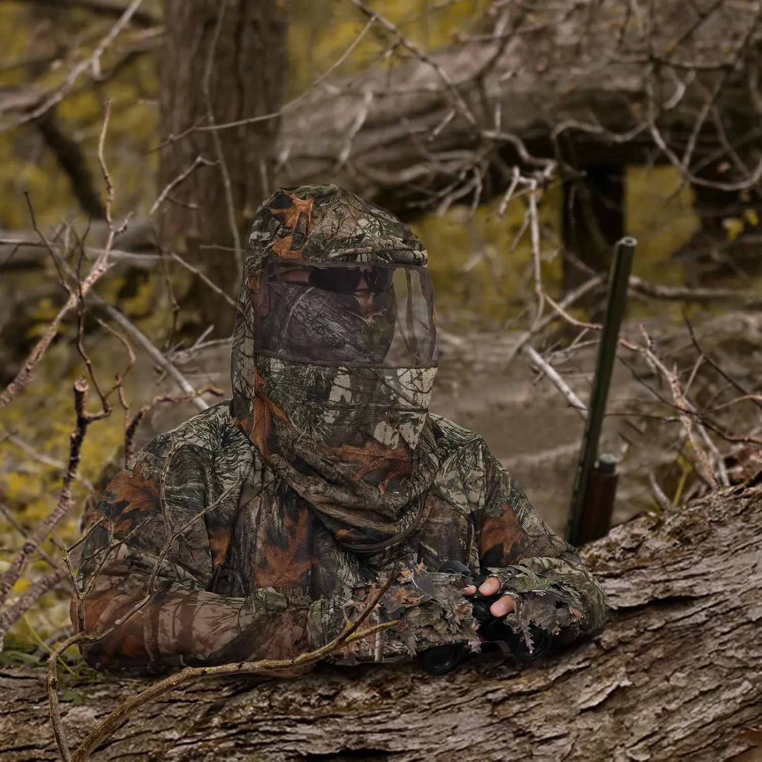 Mosquito Net Suit Camo Hunting Mesh Suit Bug Net Clothing with Hood for Outdoor Protection No-See-Ums Garden Camping