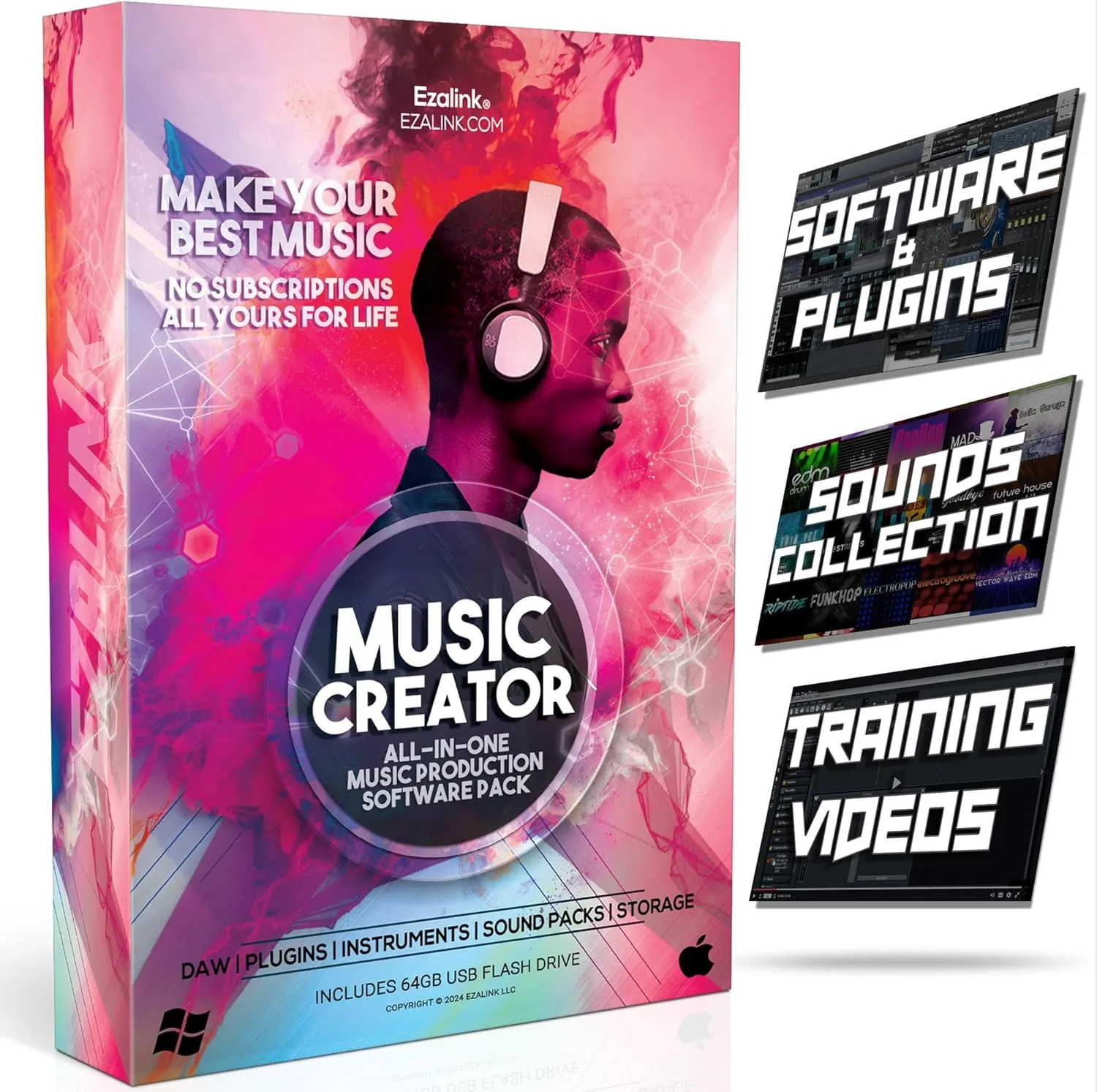 Music Software Bundle for Recording, Editing, Beat Making & Production - DAW, VST Audio Plugins, Sounds for Mac & Windows PC