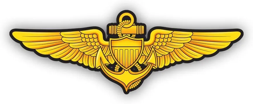 Naval Aviator Badge Pilot Wings Aviation Sticker Decal - Self Adhesive Vinyl - Weatherproof - Made in USA - Aviator Wing Aviation 6" Wide