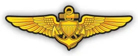 Naval Aviator Badge Pilot Wings Aviation Sticker Decal - Self Adhesive Vinyl - Weatherproof - Made in USA - Aviator Wing Aviation 6" Wide