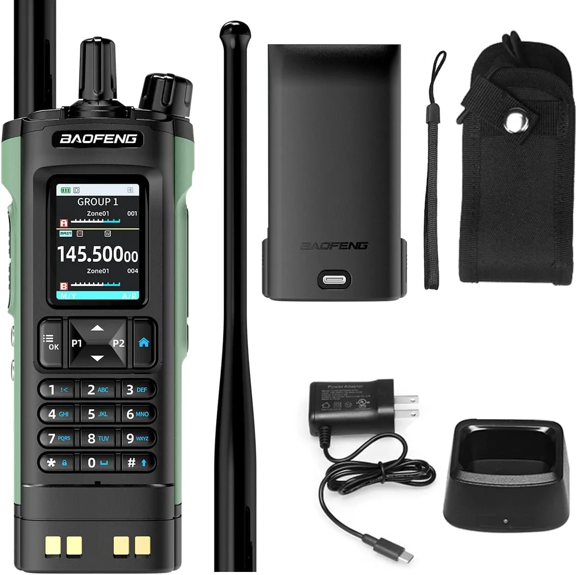 New BAOFENG UV-32 Walkie Talkie GPS 10W Bluetooth APP Programming Multi Band Wireless Copy Frequency Type-C UV32 Ham 2 Way Radio