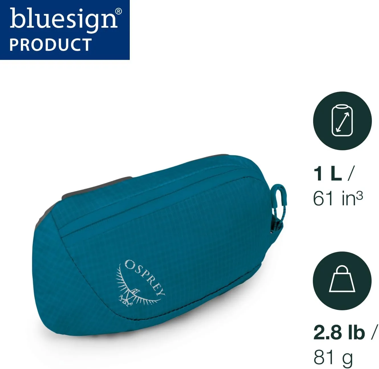 Osprey Zippered Pack Pocket, Waterfront Blue