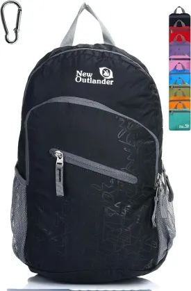 Outlander Packable Handy Lightweight Travel Hiking Backpack Daypack, Black
