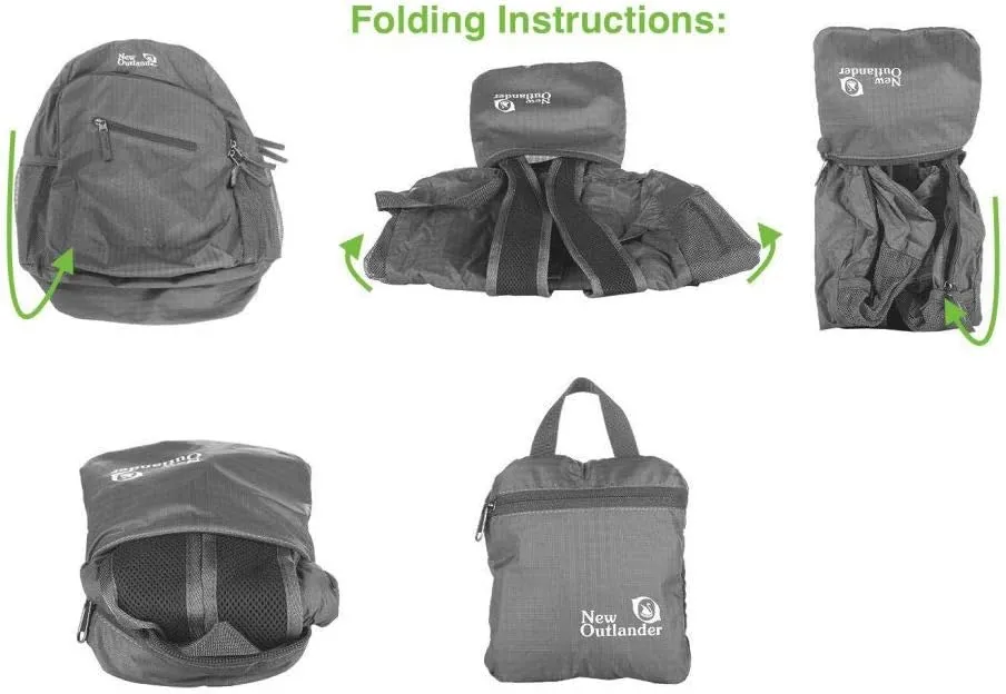 Outlander Packable Handy Lightweight Travel Hiking Backpack Daypack-Dark Blue