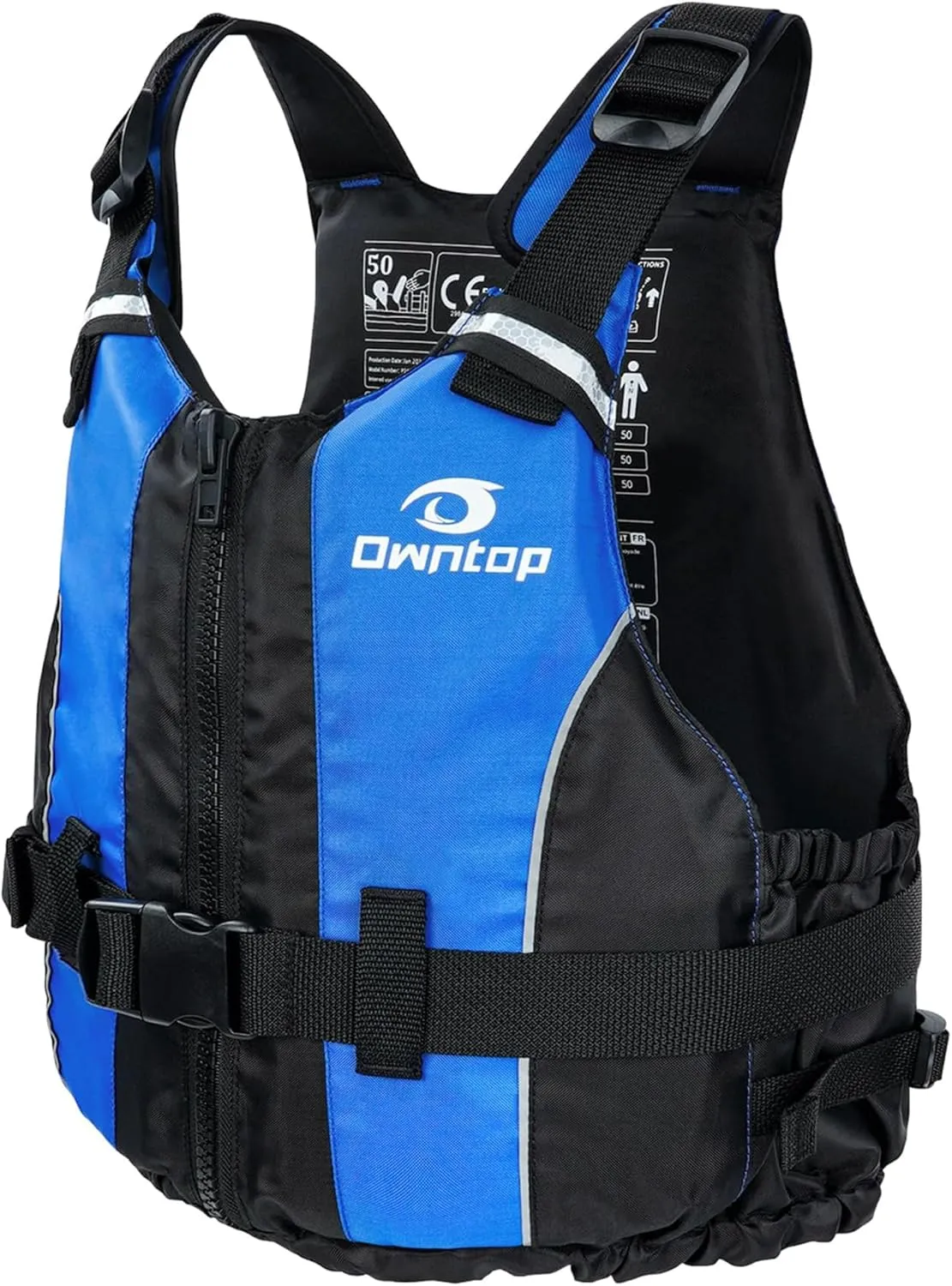 Owntop Swim Jacket Adult | Adjustable Crotch Strap | Large Armhole | Sturdy Zipper & Buckle | Kayak, Boating, Fishing, Paddle Sports