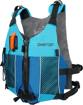 Owntop Swim Jacket Adult Youth | Hydration Pack | Dual Mesh Pockets | Attached Whistle | Ultra-Thin for Freer Movement | Kayak, Boating, Fishing, All Watersports