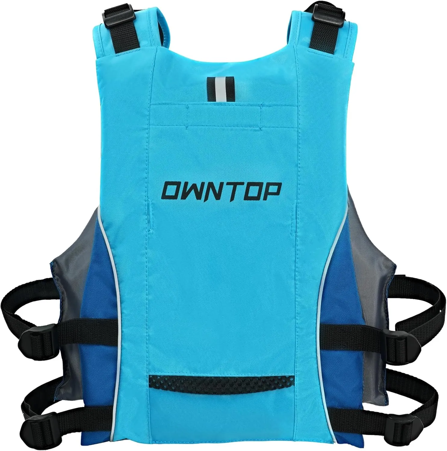 Owntop Swim Jacket Adult Youth | Hydration Pack | Dual Mesh Pockets | Attached Whistle | Ultra-Thin for Freer Movement | Kayak, Boating, Fishing, All Watersports
