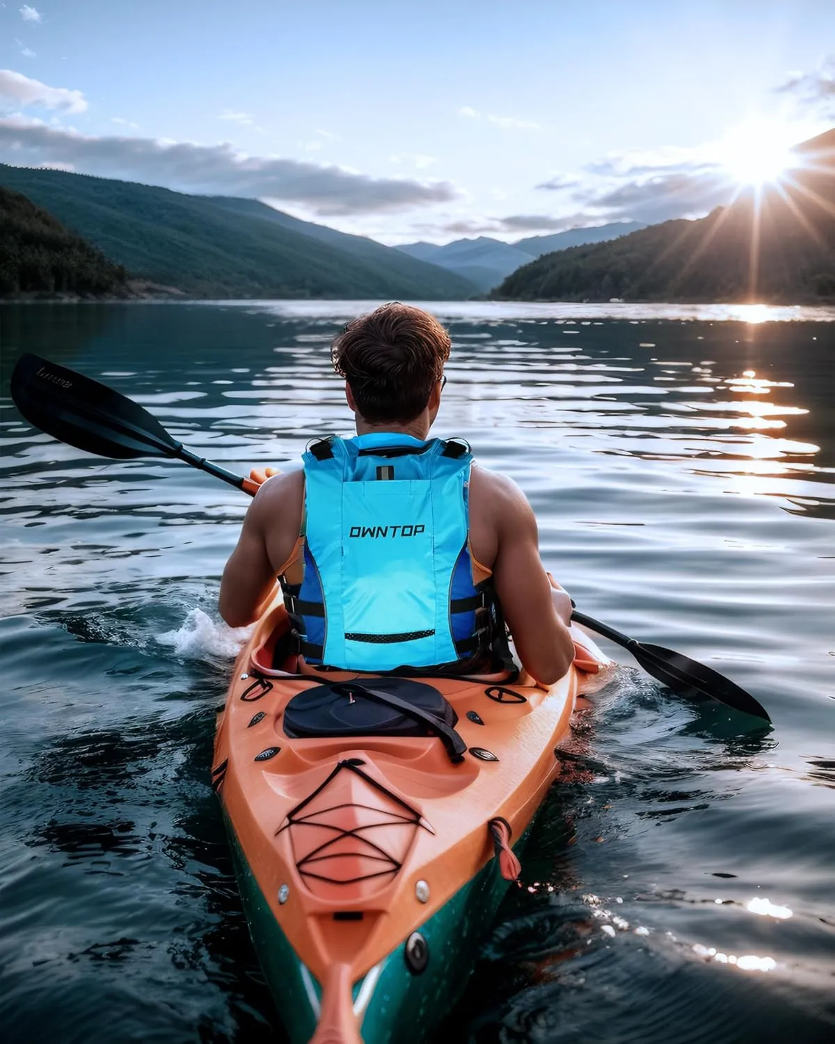 Owntop Swim Jacket Adult Youth | Hydration Pack | Dual Mesh Pockets | Attached Whistle | Ultra-Thin for Freer Movement | Kayak, Boating, Fishing, All Watersports