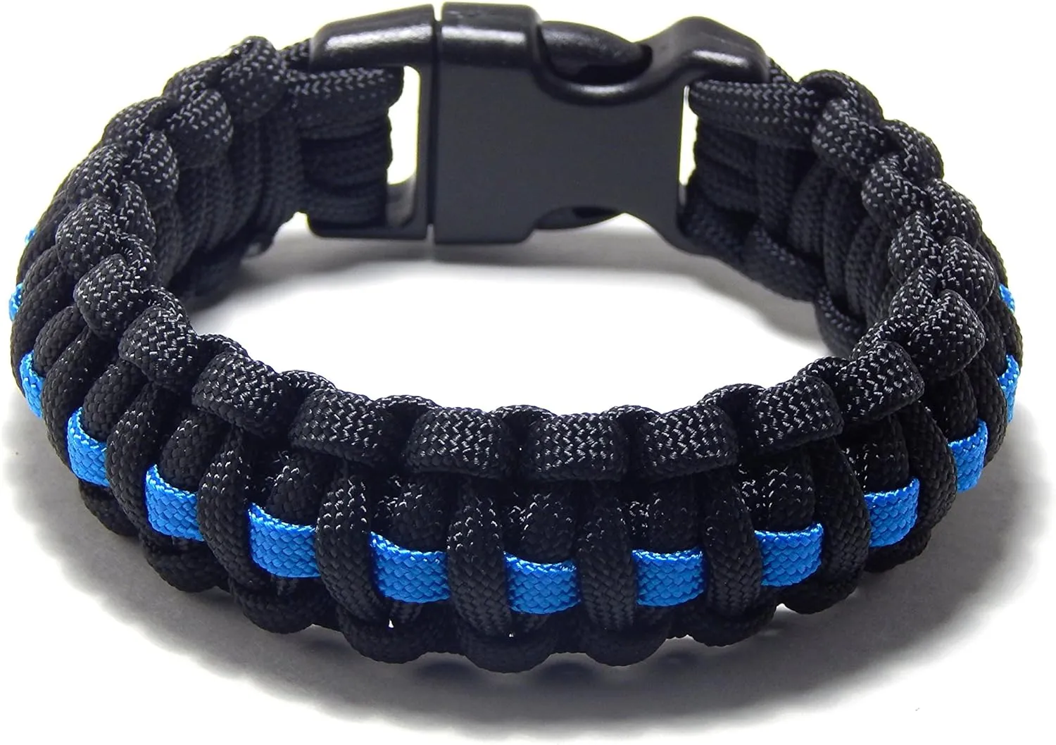 Paracord Survival Bracelet Black Thin Blue Line Police Tactical Paracord