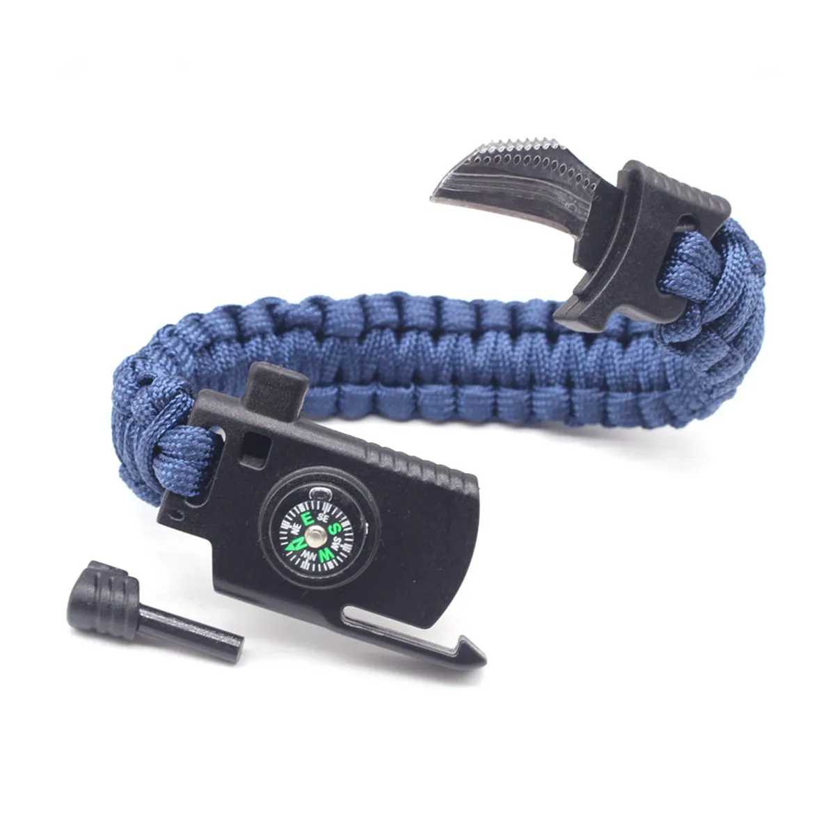 Paracord Tactical Bracelet Whistle Compass Fire Starter Knife