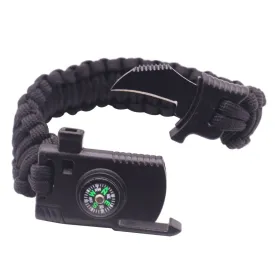 Paracord Tactical Bracelet Whistle Compass Fire Starter Knife