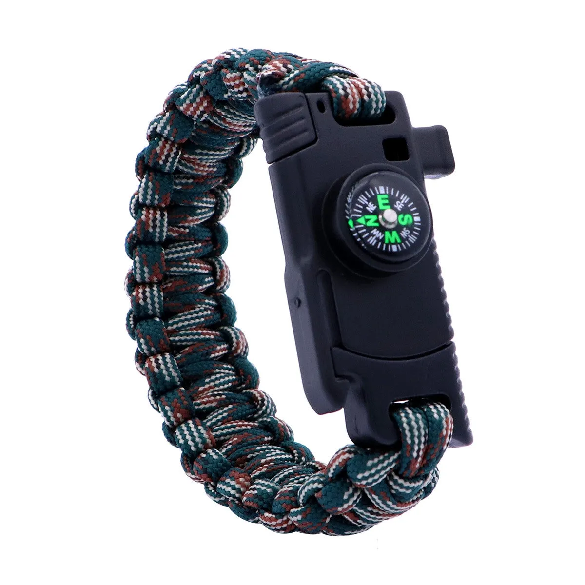 Paracord Tactical Bracelet Whistle Compass Fire Starter Knife
