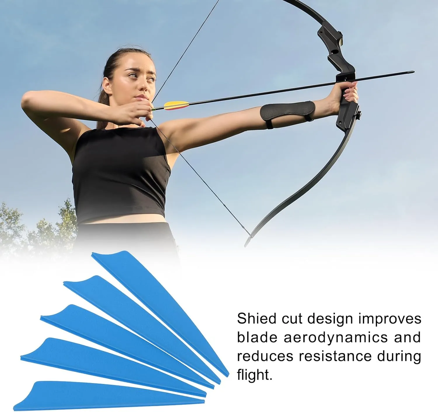 PATIKIL Arrows Vanes, Archery Fletching Arrow Fletch Wing with Shied Cut for DIY Hunting Target Shooting