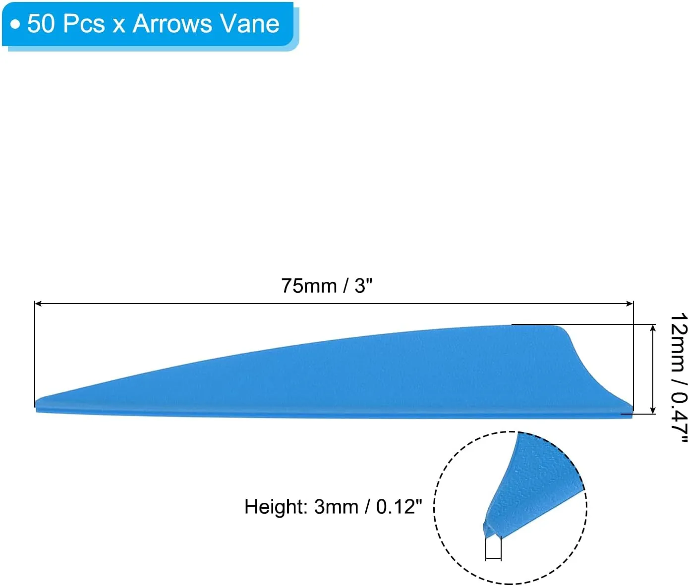 PATIKIL Arrows Vanes, Archery Fletching Arrow Fletch Wing with Shied Cut for DIY Hunting Target Shooting