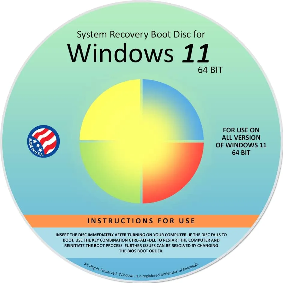 Ralix Reinstall DVD Compatible with Windows 11 All Versions 64 bit. Recover, Restore, Repair Boot Disc, and Install to Factory Default will Fix PC Easy!