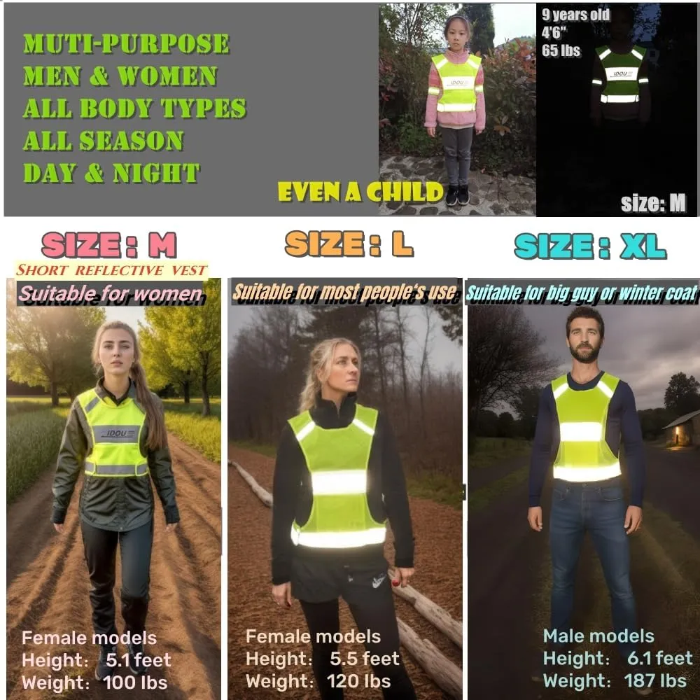 Reflective Vest Safety Running Gear with Pocket,High Visibility for Running,Biking,Walking,Women & Men
