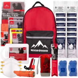 Rescue Guard First Aid Kit Hurricane Disaster or Earthquake Emergency Survival Bug Out Bag Supplies for Families - Up to 12 Day 72 Hours of Disaster Preparedness Supplies (Intermediate Survival Pack)