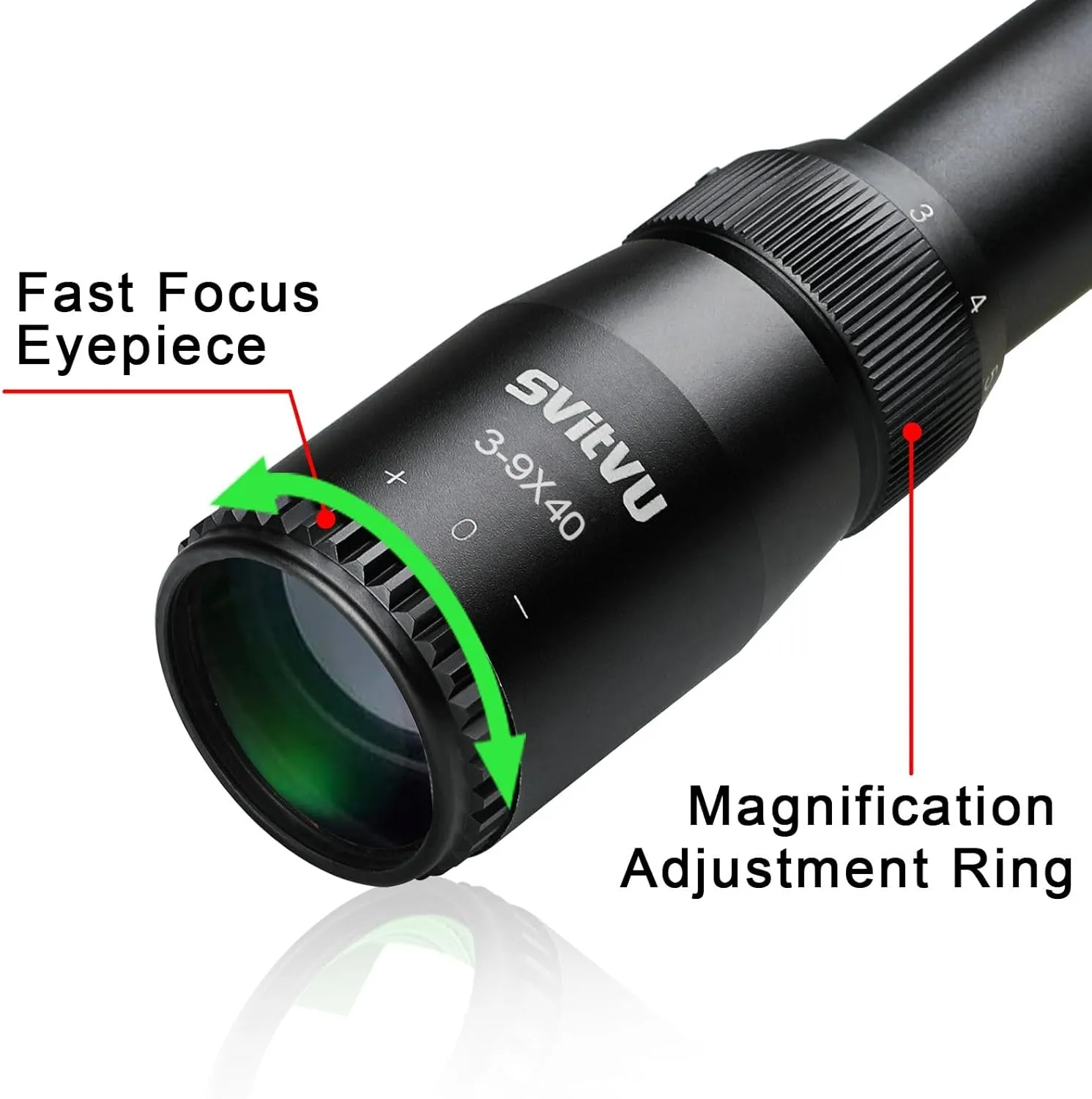 Rifle Scope, 3-9X32, 3-9X40, 3-9X50, Green Lens, Fast Focus Eyepiece, Free Ring Mounts, Air Rifle Scope, Optics Reticle Crosshair Scope