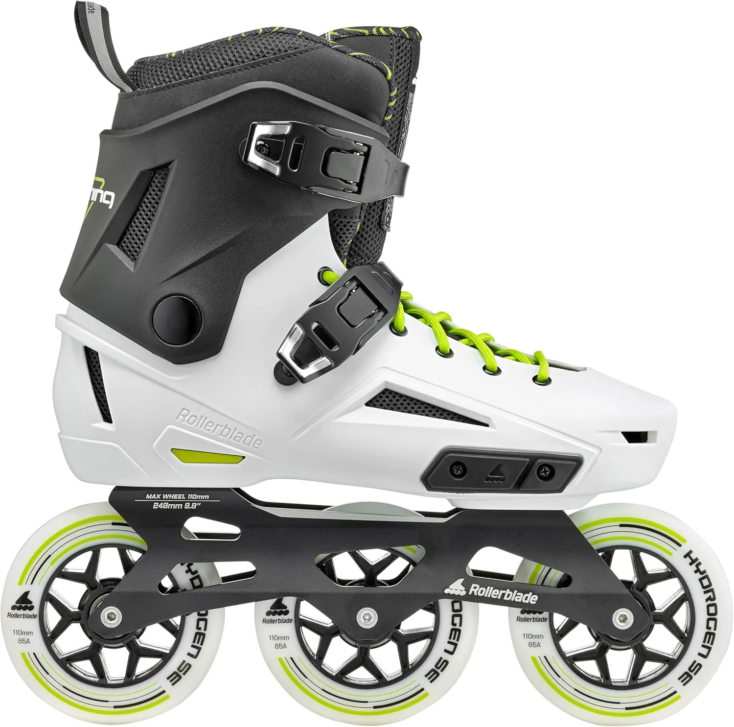 Rollerblade Lightning 110 Unisex Adult Urban Inline Skate, White and Black