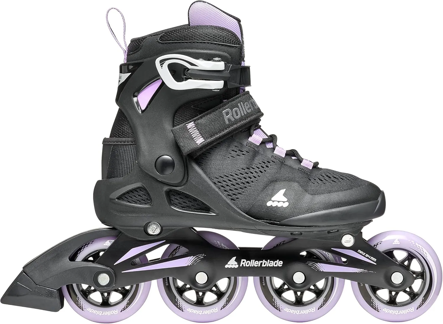 Rollerblade Macroblade 84 Women's Adult Fitness Inline Skate, Black & Lavender, Performance Inline Skates
