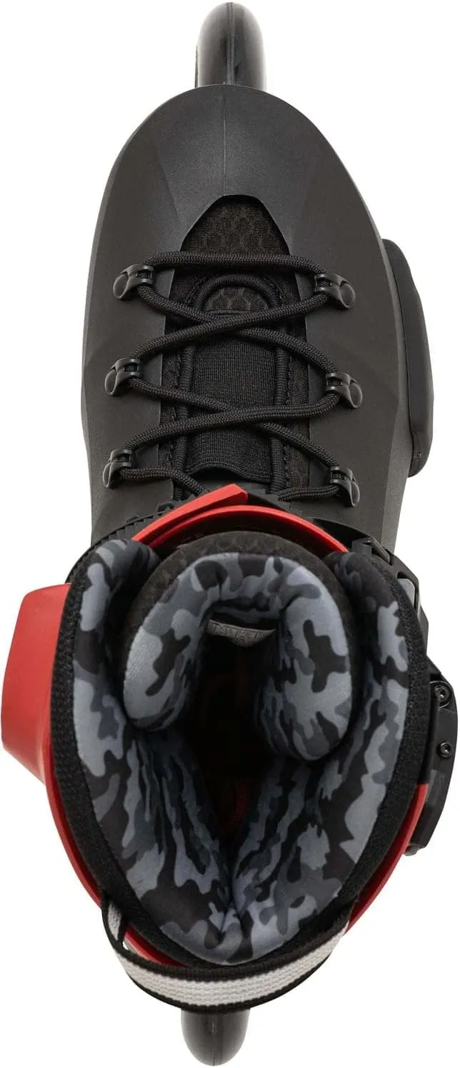 Rollerblade Twister 110 Unisex Adult Fitness Inline Skate, Black/Red, Urban Performance Inline Skates