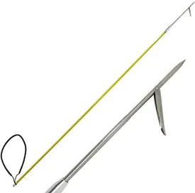 Scuba Choice 5' One-Piece Fiber Glass Spearfishing Pole Spear  Lightweight Durable Design, 12" Stainless Steel Single Barb Tip for Precision with a Secure Black Rubber Sling