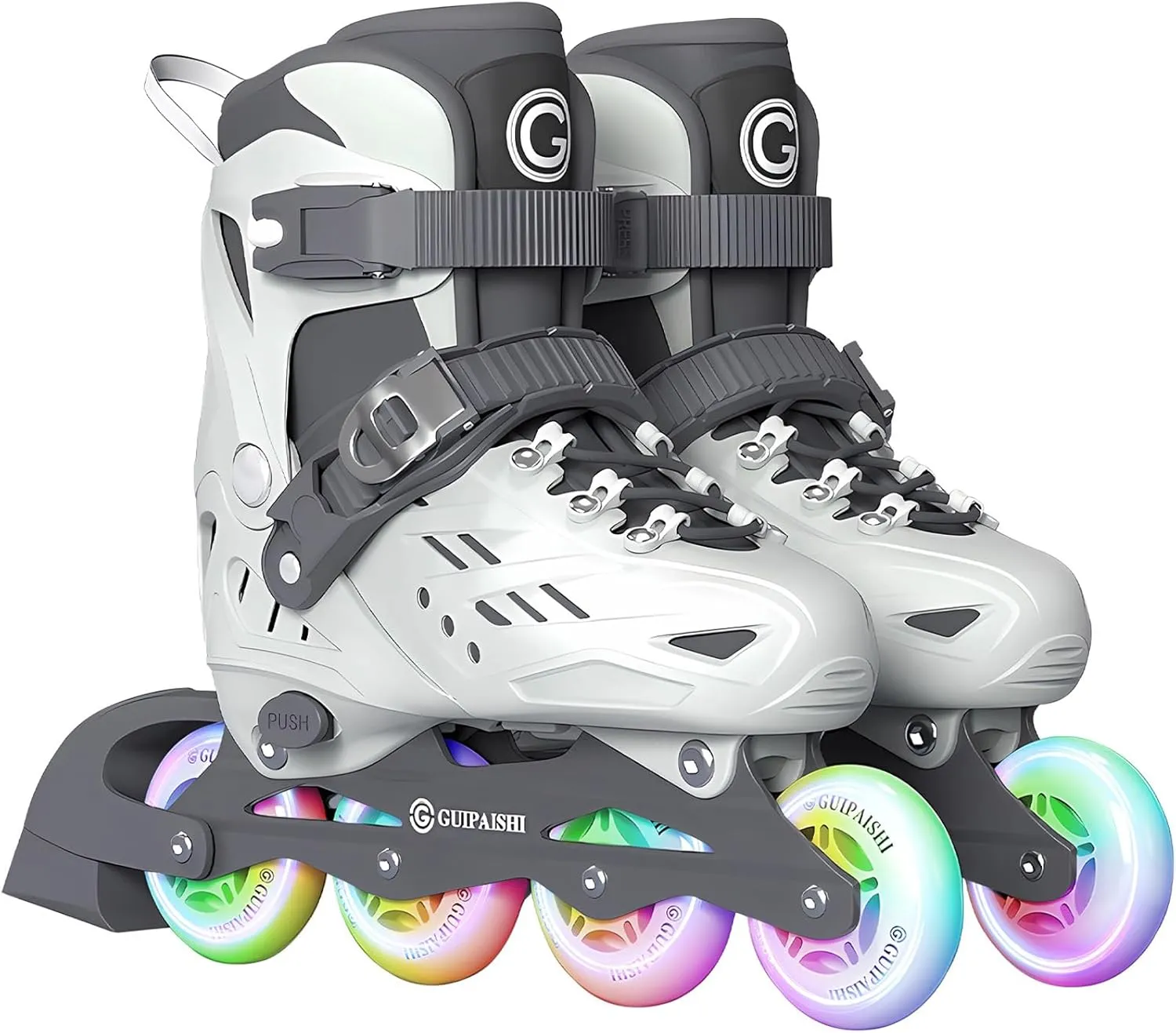 Skates Adjustable Inline Skates for Adult Women Youth with Light Up Wheels, Fun Illuminating Rollerskates Blades for Boys and Girls Indoor & Outdoor Beginners, M/L