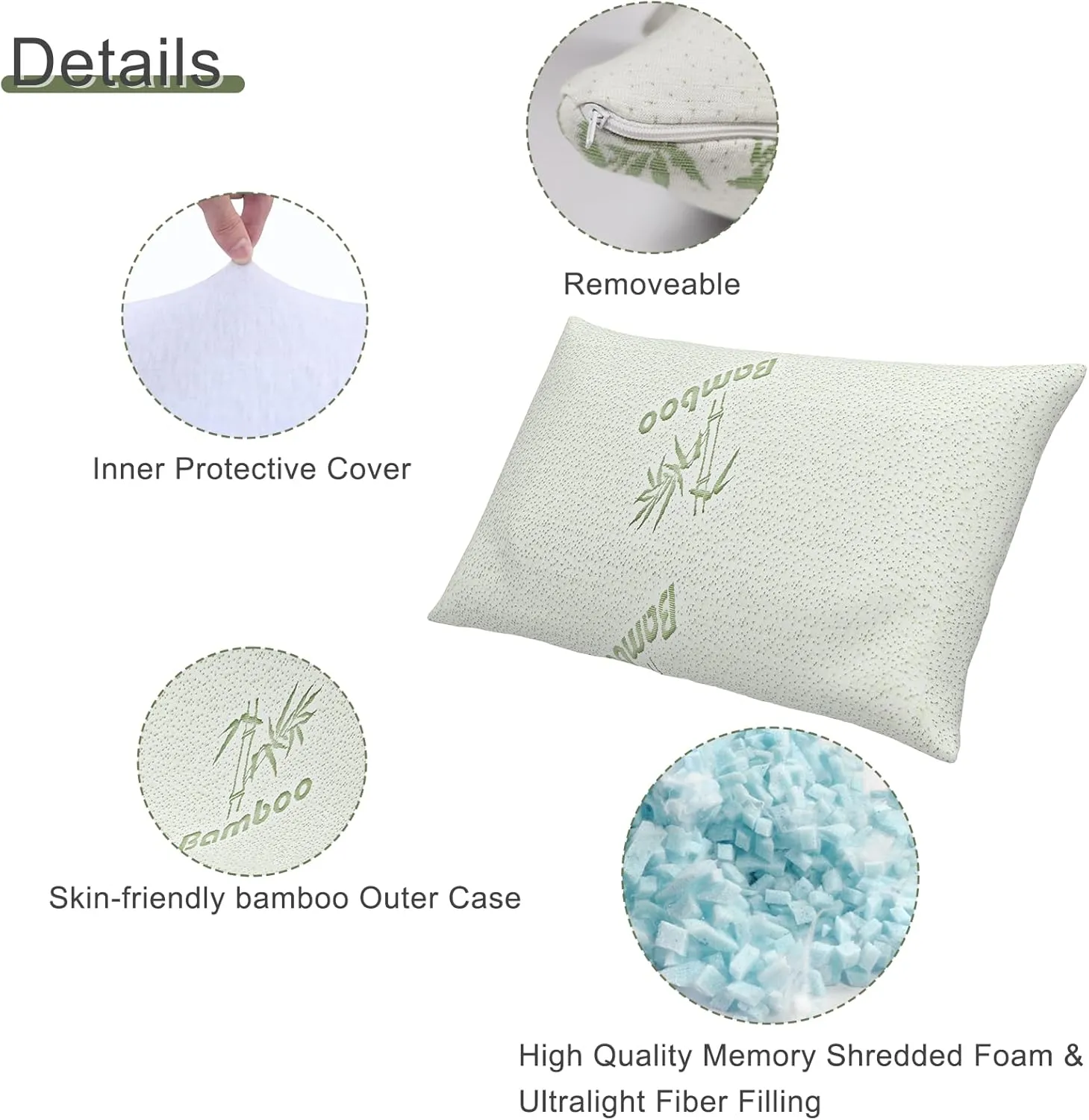 Small Camping Pillow for Sleeping,Filled with Shredded Memory Foam,Travel Pillow Compact & Packable with Storage Bag,Soft Cover,Portable Small Pillow for Camp Gear & Accessories