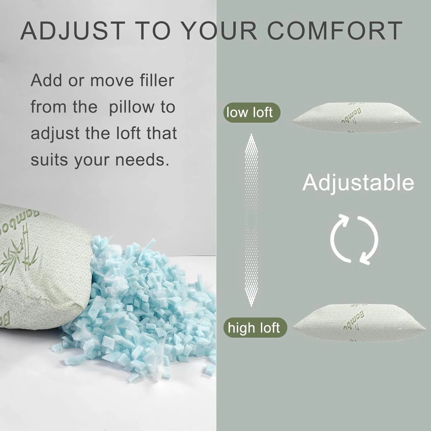 Small Camping Pillow for Sleeping,Filled with Shredded Memory Foam,Travel Pillow Compact & Packable with Storage Bag,Soft Cover,Portable Small Pillow for Camp Gear & Accessories