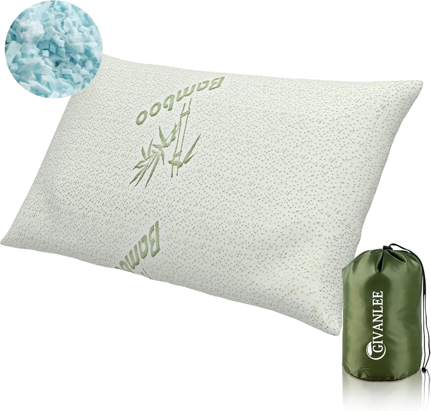 Small Camping Pillow for Sleeping,Filled with Shredded Memory Foam,Travel Pillow Compact & Packable with Storage Bag,Soft Cover,Portable Small Pillow for Camp Gear & Accessories