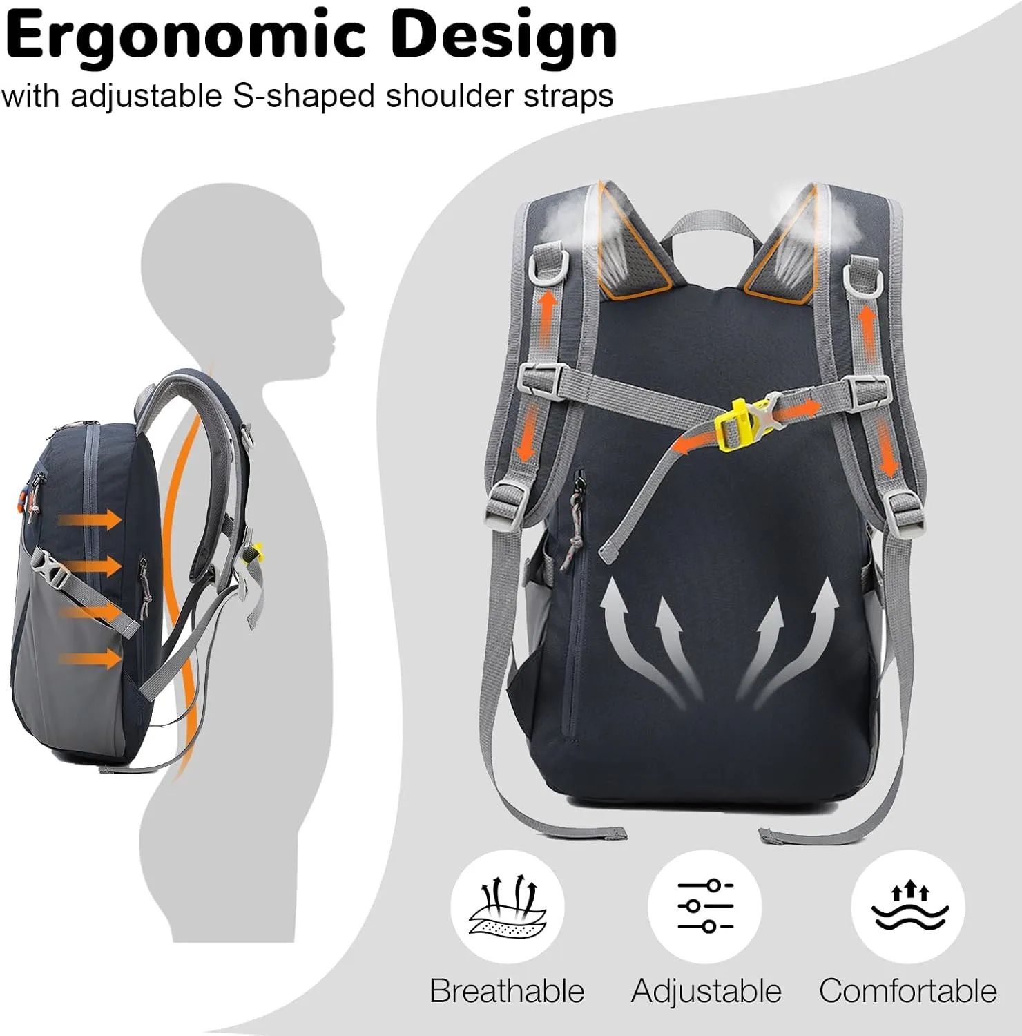 Small Hiking Backpack, 12L Waterproof Hiking Bag, Lightweight Daypack, Outdoor Backpack, Mini Day Pack for Men Women