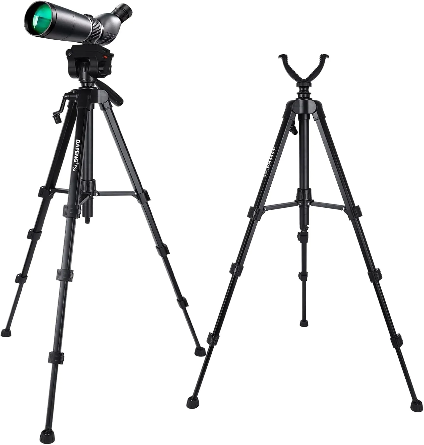 Spotting Scope Tripod,Shooting Hunting Rest V Yoke Stand with Travel Bag and Phone Holder,Compatible with Monocular/Astronomical Telescope/DSLR Camera/Cell Phone/Projector (61 inch)