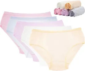 STARLY Women's Disposable Pure Cotton Underwear Travel Panties High Cut Granny Briefs White/Macarons/Black (10pcs)