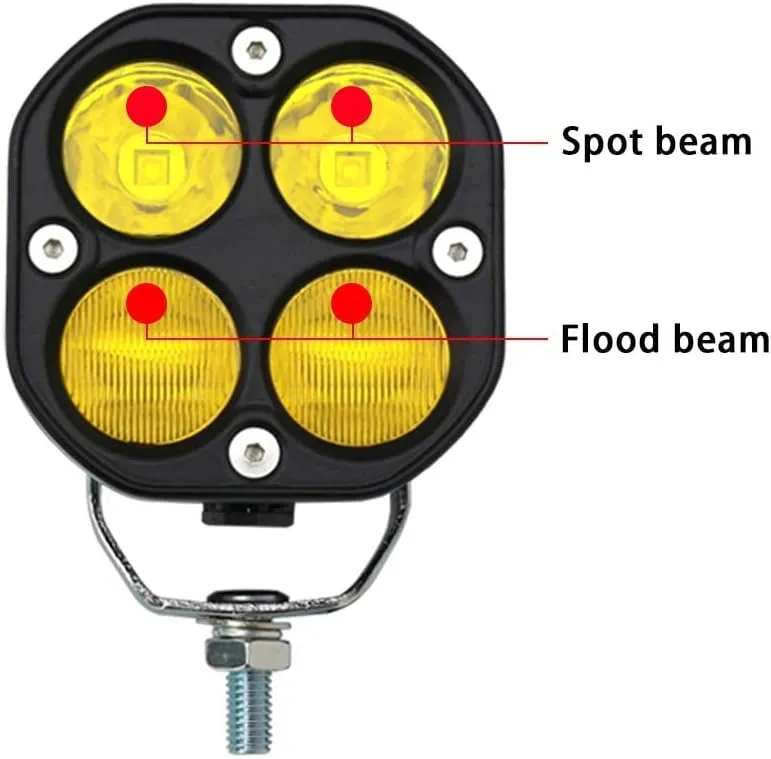 STDYSUN LED Combo Yellow Pods Lights 2Pcs 3Inch 40W Waterproof Yellow Driving OffRoad Fog Work lamp For Wrangler Offroad 4X4 Auto Car Jeep Truck ATV UTV Boat Motorcycle