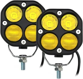 STDYSUN LED Combo Yellow Pods Lights 2Pcs 3Inch 40W Waterproof Yellow Driving OffRoad Fog Work lamp For Wrangler Offroad 4X4 Auto Car Jeep Truck ATV UTV Boat Motorcycle