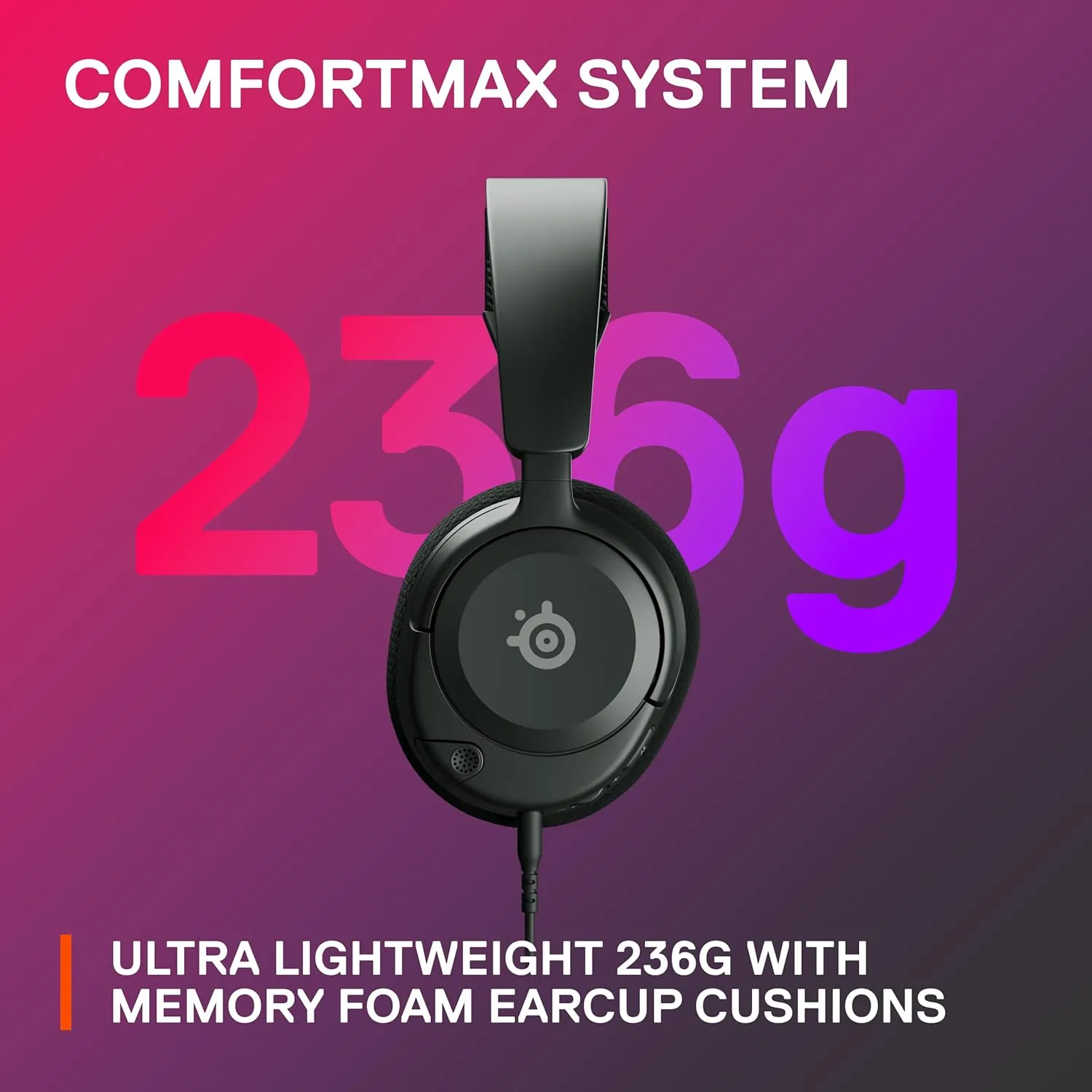 SteelSeries Arctis Nova 1 Multi-System Gaming Headset  Hi-Fi Drivers  360 Spatial Audio  Comfort Design  Durable  Ultra Lightweight  Noise-Cancelling Mic  PC, PS5/PS4, Switch, Xbox - Black